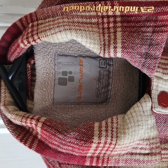 Boys 8 Thick Outerwear Flannel Fleece-Lined Zip-Up Jacket - Picture 5 of 12